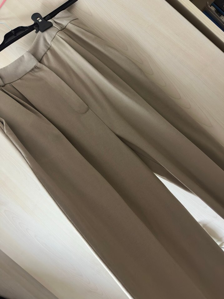 Bej palazzo Kadın Kumaş Pantolon - Görsel 3