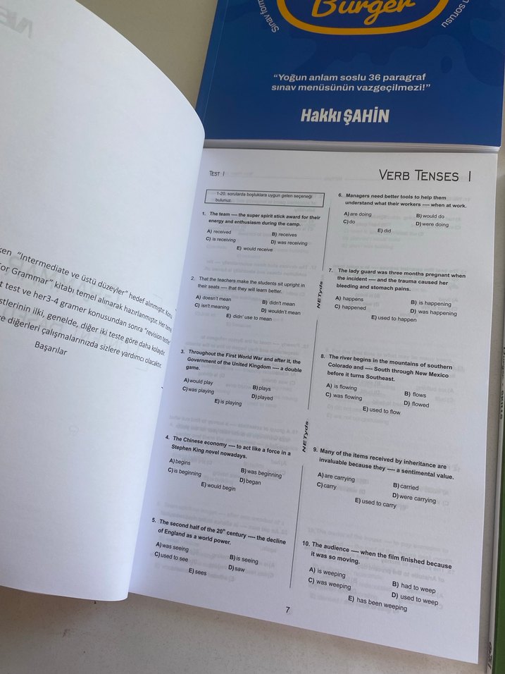 Hakkı Şahin Burger YDS YKSDİL reading vocabulary grammar skills - Görsel 2