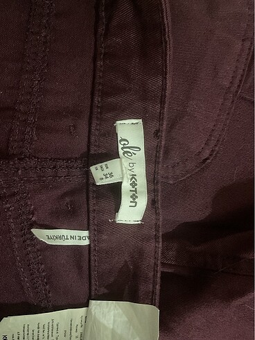 36 Beden mor Renk Koton pantolon