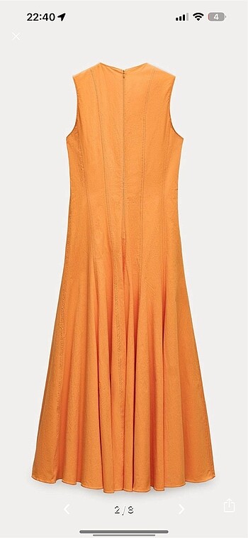 Zara Turuncu zara elbise