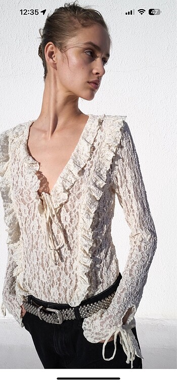 Zara Dantel detay top