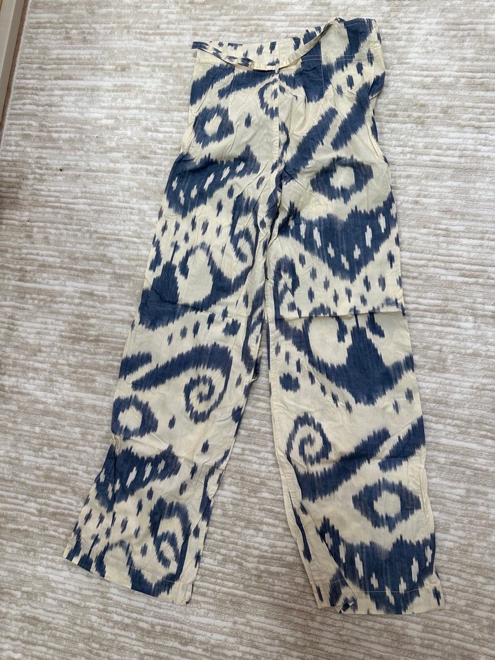 Kadın Bohem Bağlamalı Uzun Batik Pantolon - Görsel 3