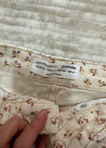 Bej Desenli Rahat Kesim Kadın Pantolon - Görsel 3