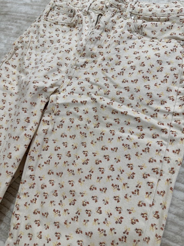 Bej Desenli Rahat Kesim Kadın Pantolon - Görsel 2