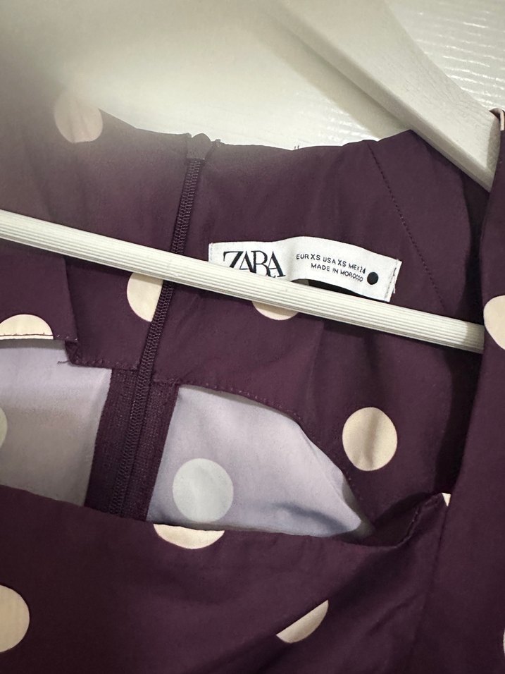 Mor Puantiyeli Uzun Kollu Bluz - Görsel 2