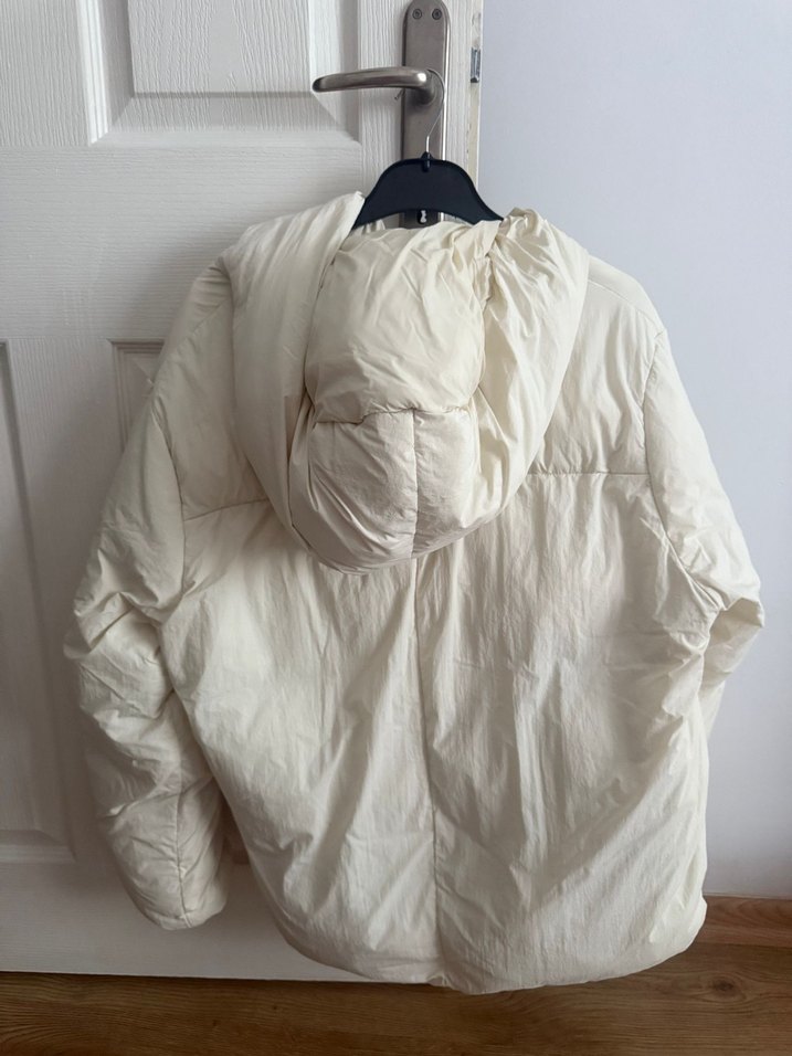 Düğmeli Beyaz Kadın Midi Kaban - Görsel 4