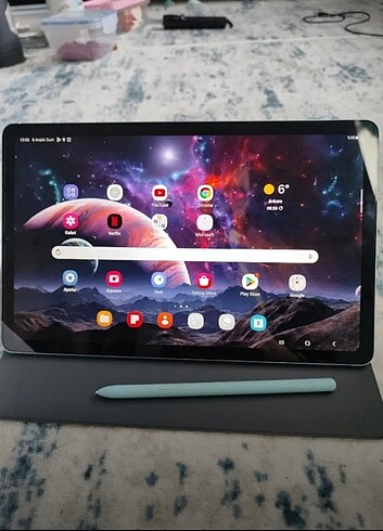 Sıfır ayarında Samsung Tab s6 lite orijinal kılıf ve kalemi ile 