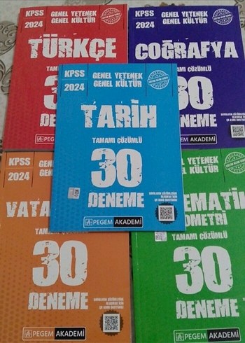 KPSS 2024 Tamamı Çözümlü 30 Deneme Kitabı Seti