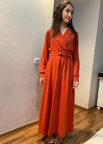 m Beden Günlük uzun elbise