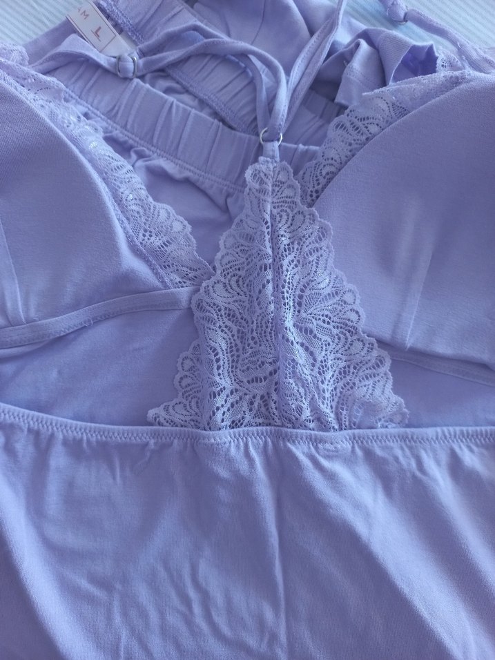 lila pijama takımı alt esofmanı uzundur - Görsel 2