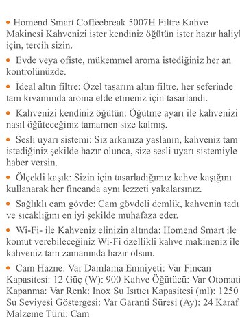 Beden Homend Gri Kahve Makinesi 5007h Akıllı Zamanlayıcı