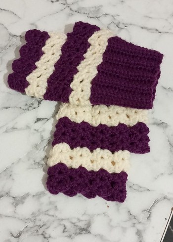 Mor Beyaz Dantel Detaylı Bohem Kadın Eldiveni - Görsel 3