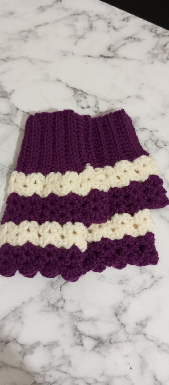 Mor Beyaz Dantel Detaylı Bohem Kadın Eldiveni - Görsel 4