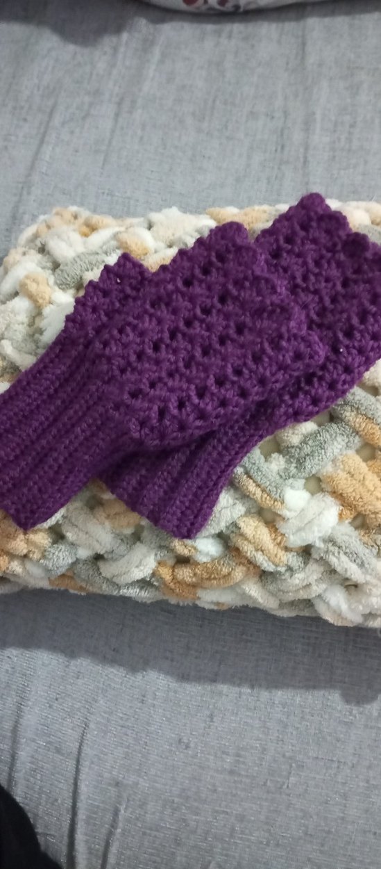 Mor Örgü Kadın Eldiven - Görsel 5