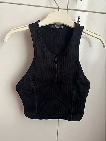 Dilvin seamless fermuarlı crop bluz