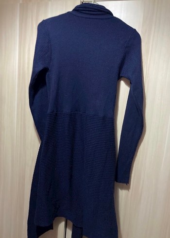 Uzun Kollu Lacivert Kadın Hırka - Görsel 3