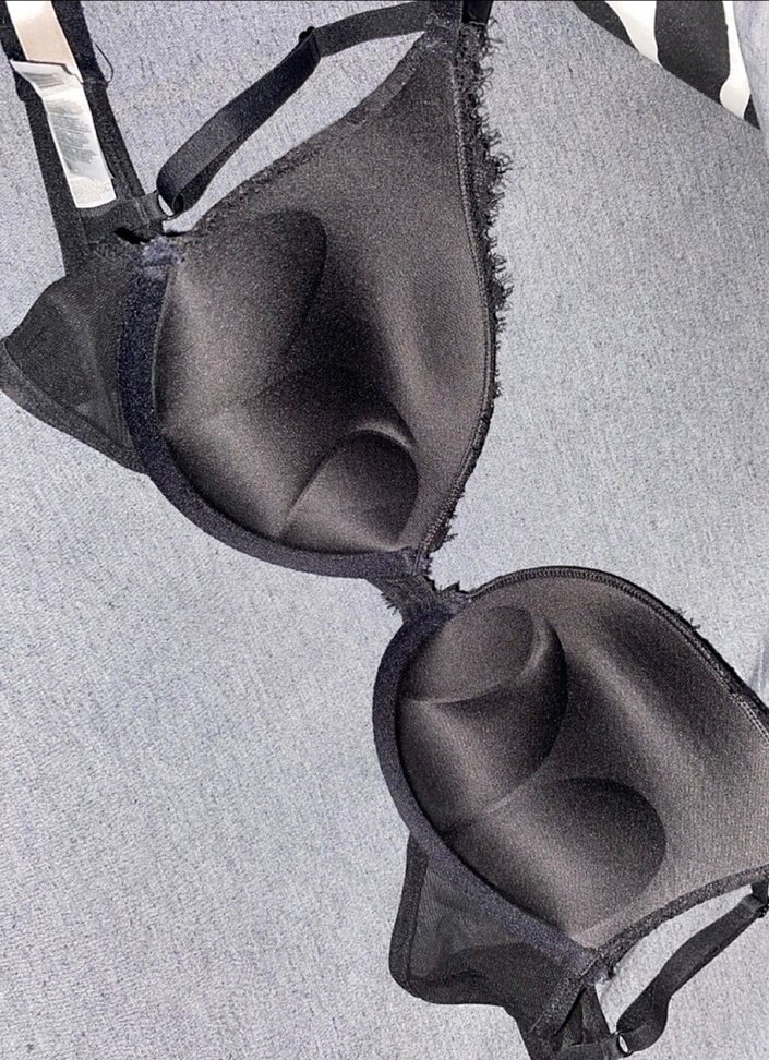 Siyah Dantelli Extra Dolgulu Push Up Sütyen - Görsel 3