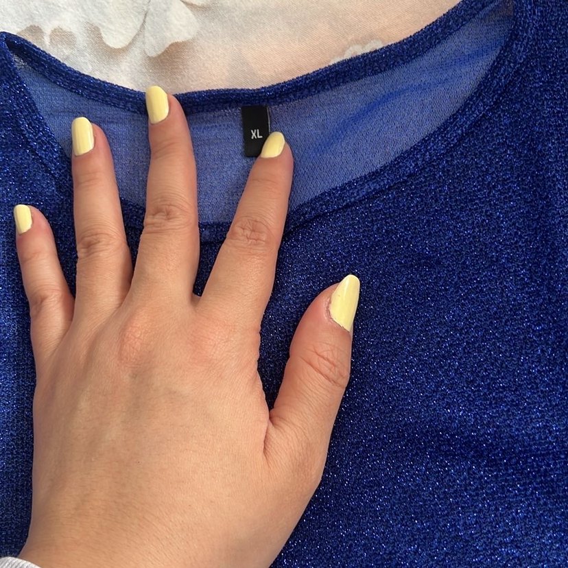 Mavi Parlak Salaş Kadın Bluz - Görsel 2