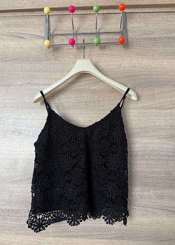 Siyah Dantel İşlemeli Kadın Mini Atlet