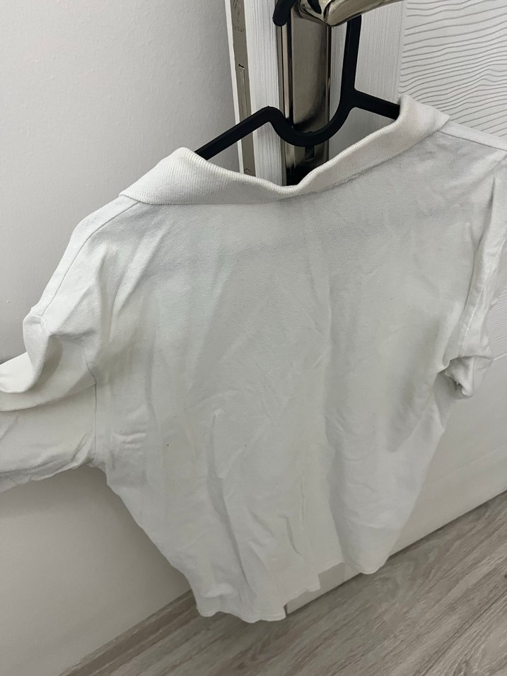 Erkek Beyaz Polo Yaka Kısa Kollu Tişört - Görsel 2