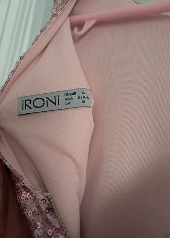 Pembe Payetli Midi Abiye Elbise - Görsel 4