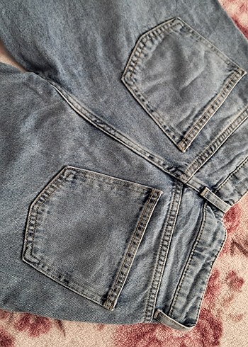 mavi Düğmeli Kadın Denim Pantolon - Görsel 4