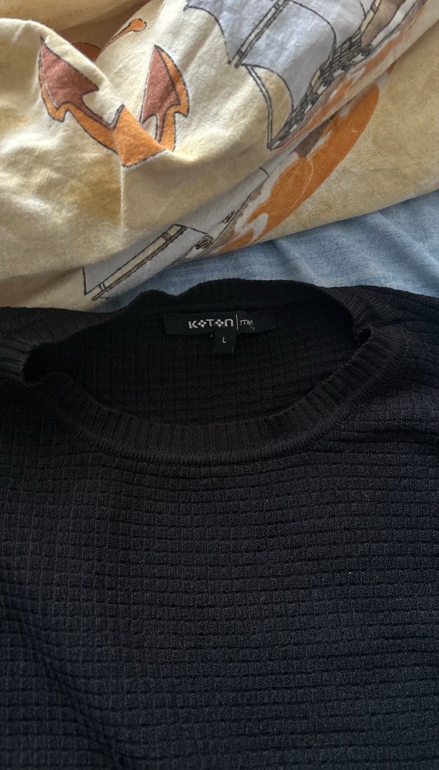 Siyah erkek İnce Triko Kazak - Görsel 2