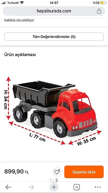 Pilsan kırmızı siyah damperli kamyon