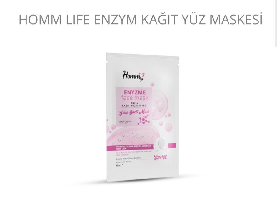 Homm Life Aloe Vera Kağıt Yüz Maskesi - Görsel 3