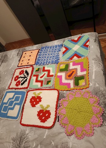 Renkli Örgü Banyo lif Seti - Görsel 2