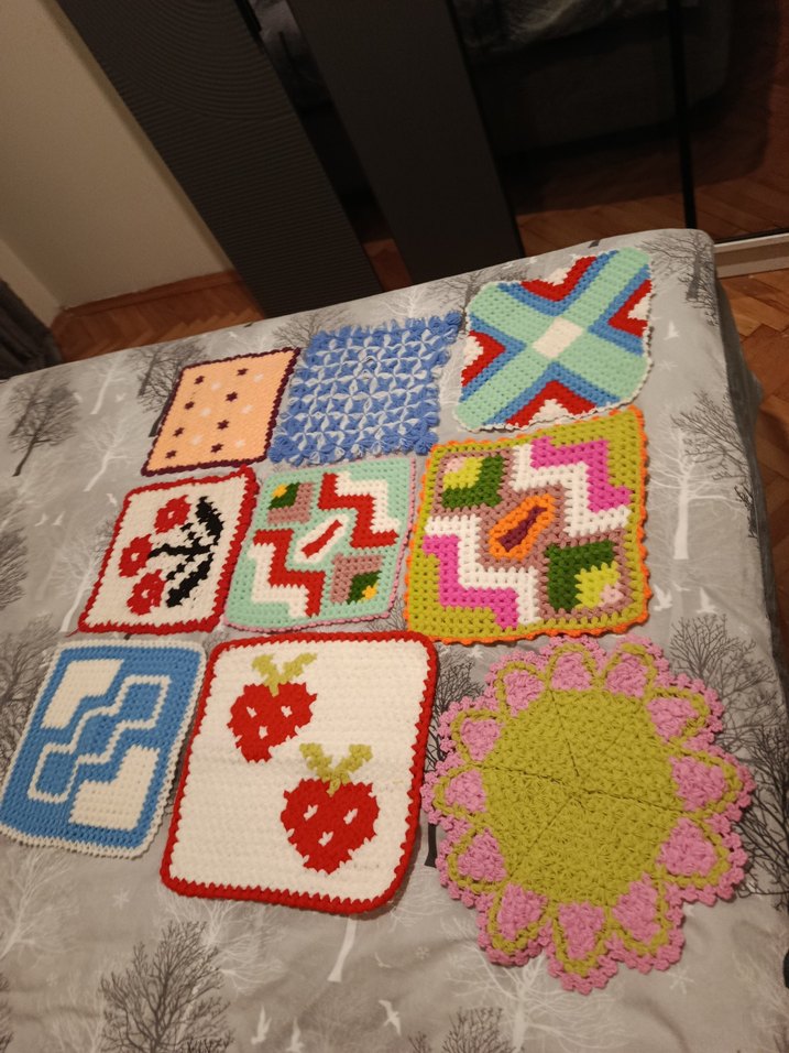 Renkli Örgü Banyo lif Seti - Görsel 2