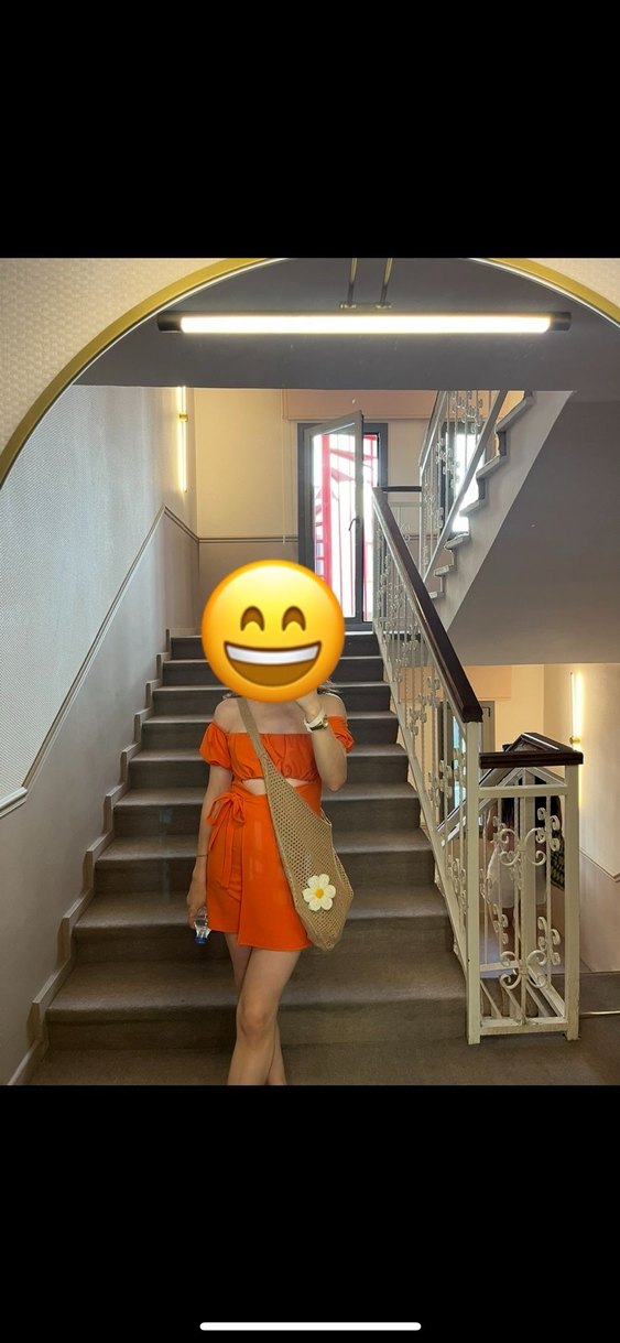 Parlak turuncu elbise - Görsel 2