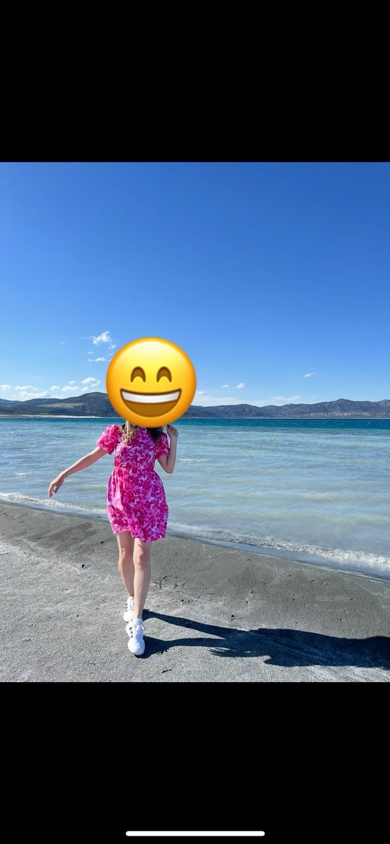 Pembe Bağlamalı V Yaka Elbise - Görsel 2