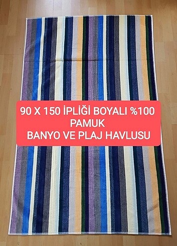 90 x 150 ipliği boyalı banyo ve plaj havlusu