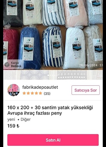 Diğer 3 adet penye çarşaf 100 x 200 ve 2 adet çift kişilik 160 x 200 p