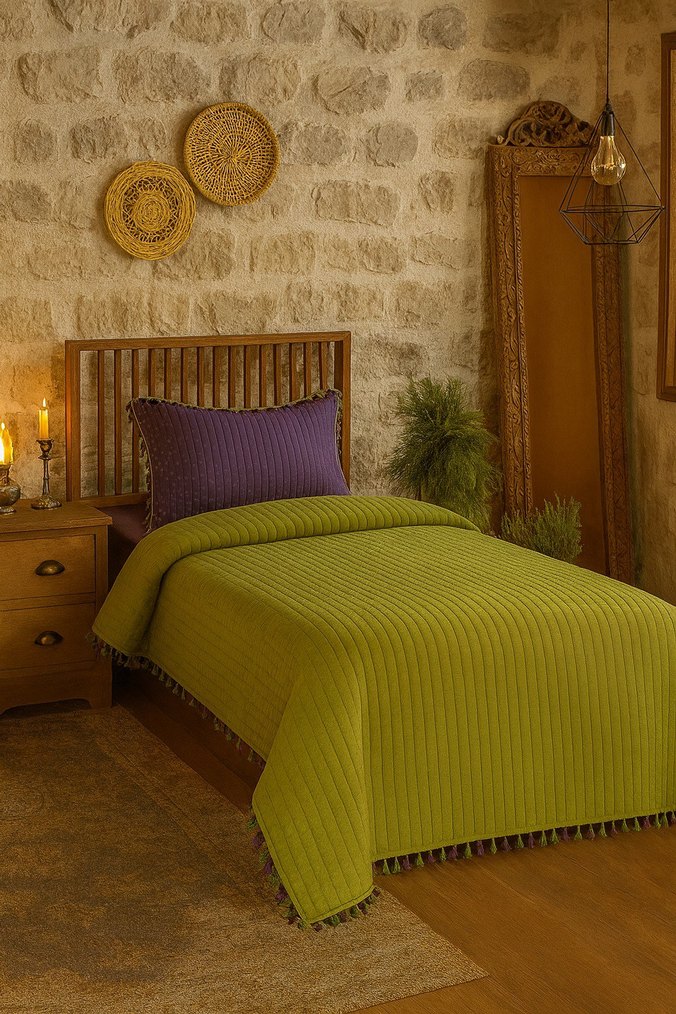 tek kişilik Nakışlı Yatak Örtüsü
çift taraflı kullanabilirsiniz - Görsel 2