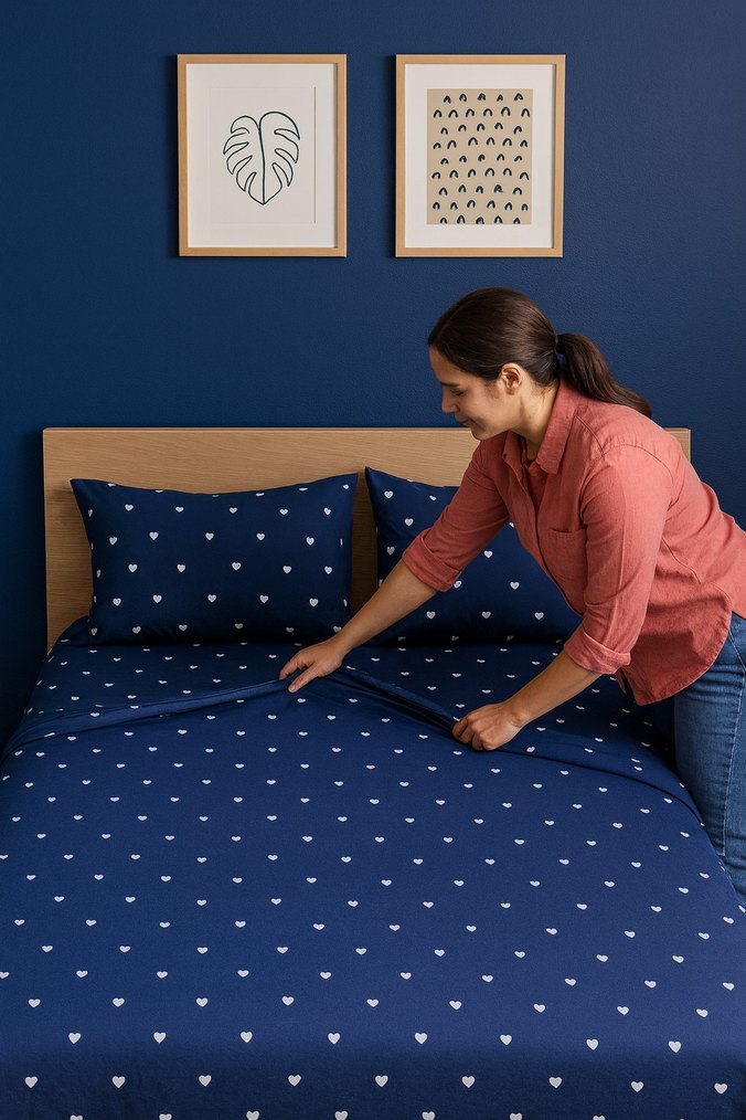 140x200 ve 160x200 
penye lastik çarşaf 2 yastık kılıfı - Görsel 2