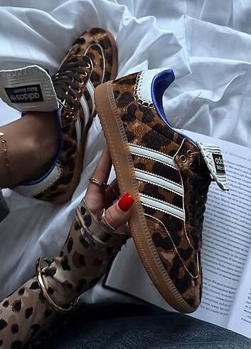 36 Beden kahverengi Renk Adidas Wales Bonner leopar