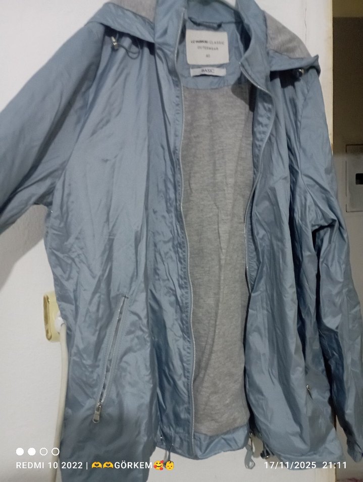 Gri Erkek Midi Boy Yağmurluk - Görsel 2