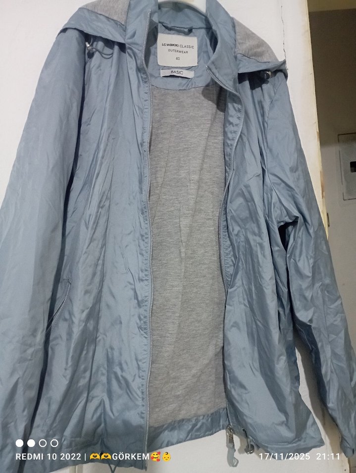 Gri Erkek Midi Boy Yağmurluk - Görsel 3