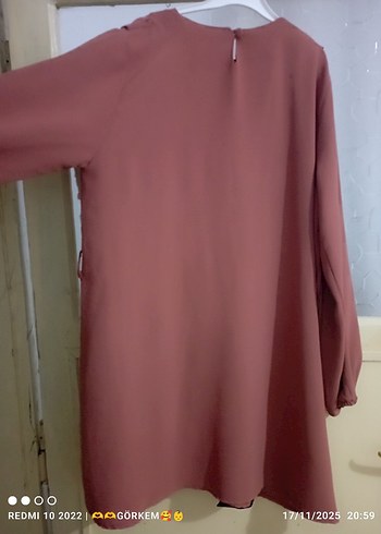 Uzun Kollu Bej Fırfırlı Tunik - Görsel 7