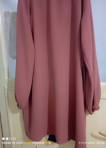 Uzun Kollu Bej Fırfırlı Tunik - Görsel 5