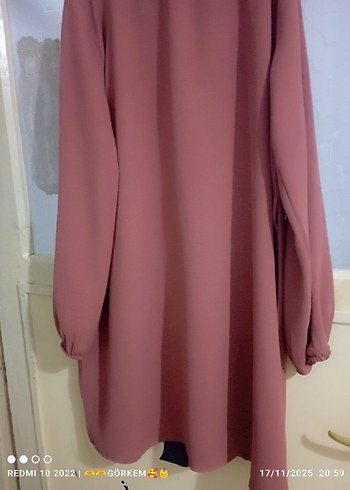 Uzun Kollu Bej Fırfırlı Tunik - Görsel 6