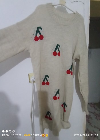 Nakışlı Beyaz Kadın Triko Kazak - Görsel 2