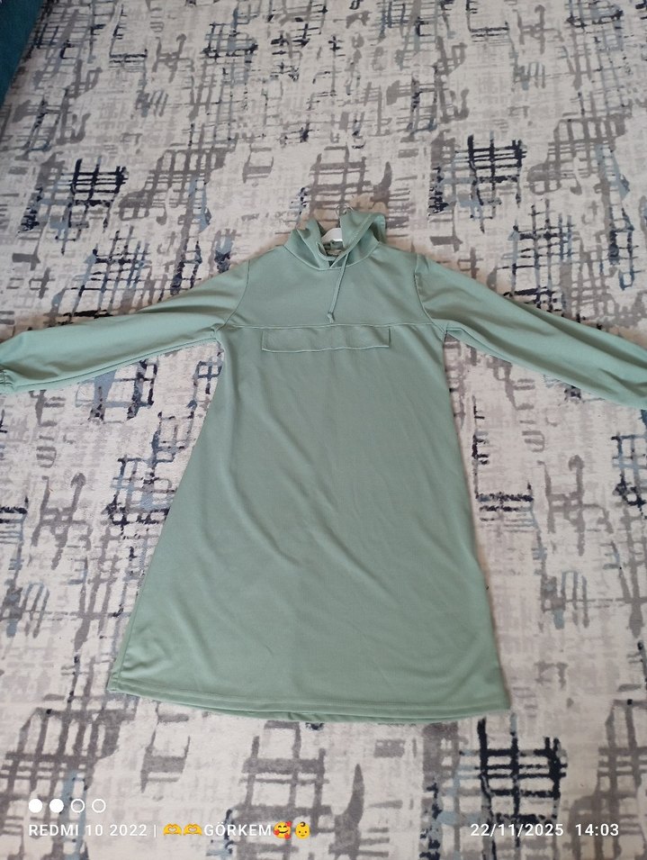 Uzun Kollu, Salaş Kesim Kadın Sweatshirt - Görsel 3