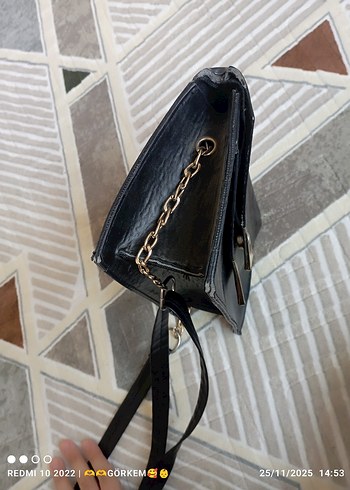 Klasik Siyah Deri Kadın Çanta - Görsel 10