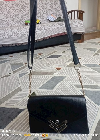 Klasik Siyah Deri Kadın Çanta - Görsel 7