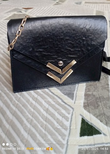 Klasik Siyah Deri Kadın Çanta - Görsel 3