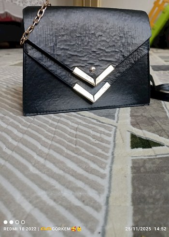 Klasik Siyah Deri Kadın Çanta - Görsel 2