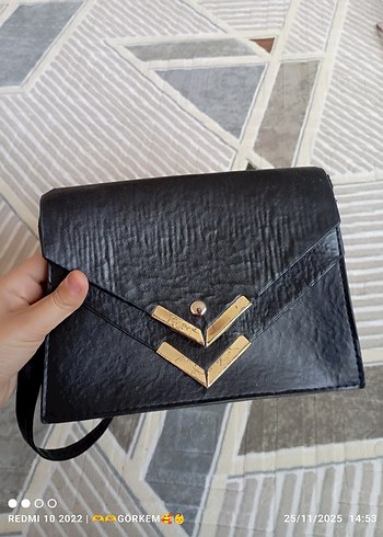 Klasik Siyah Deri Kadın Çanta - Görsel 5